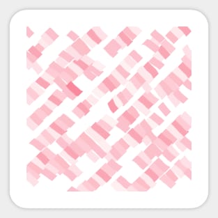 White pink cubes abstract art Sticker